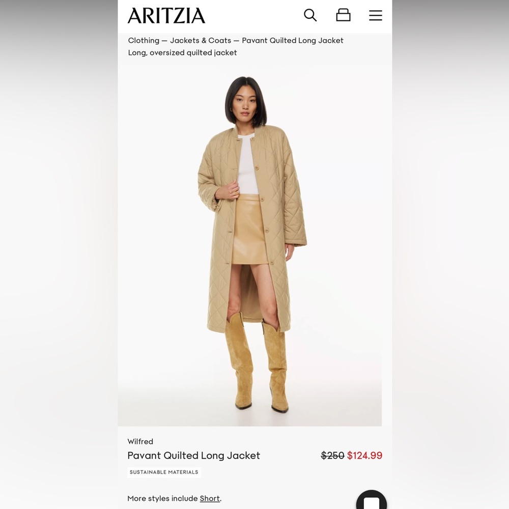 Wilfred, Pavant Quilted Long Jacket